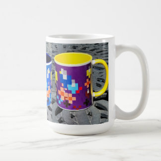 Caneca De Café Impressionismo de Arte em Pixel - Lâmpadas do Verã