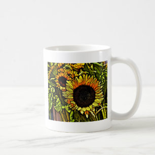 Caneca De Café impressionismo pintando país girassol amarelo