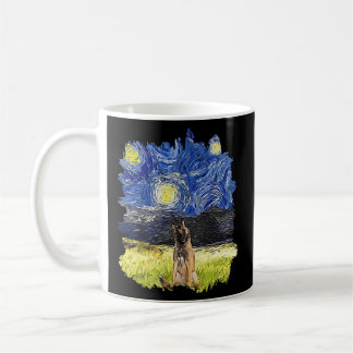 Caneca De Café Impressionista de Starry Night - Cachorro Belga Te