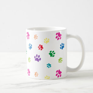 Caneca De Café Impressões coloridas de pata pintadas