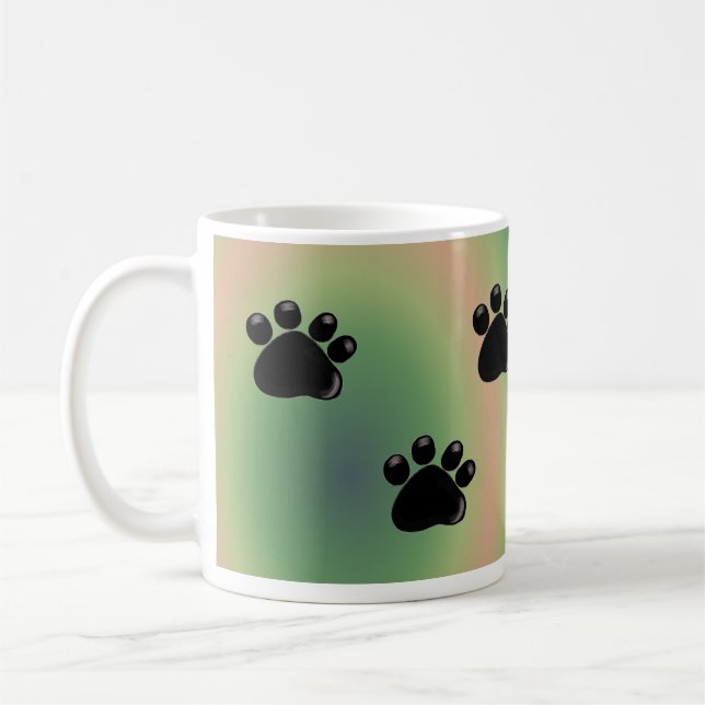 Caneca De Café Impressões de Pata de Cachorro (Esquerda)