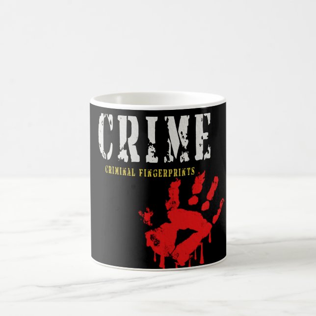 Caneca De Café impressões digitais criminais (Centro)
