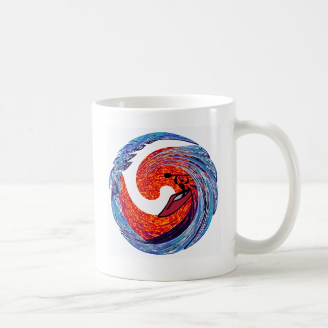Caneca De Café Impressões do caiaque em curso (Direita)