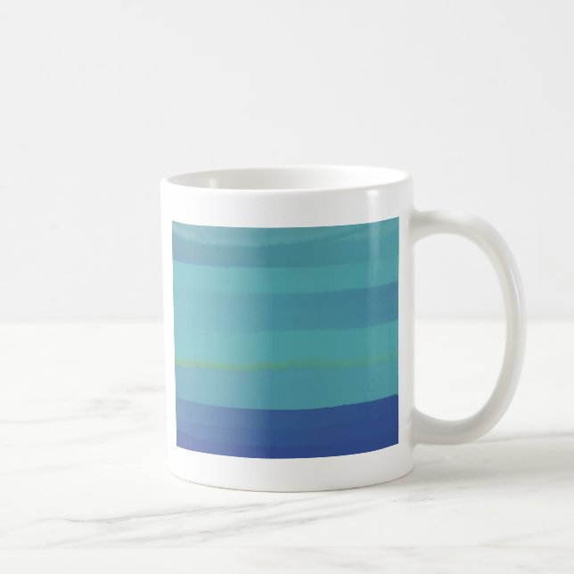 Caneca De Café Impressões em Teal e Azul (Direita)