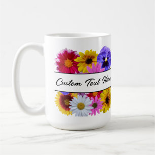 Caneca De Café In Bloom - Quadrado Dividir Floral