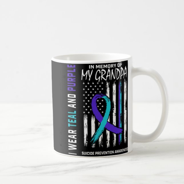 Caneca De Café In Memory Grandpa Suicide Awareness Prevention Ame (Direita)