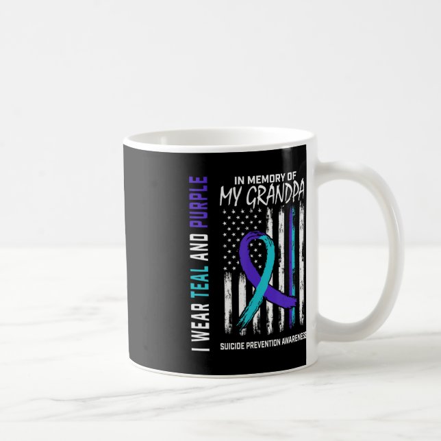 Caneca De Café In Memory Grandpa Suicide Awareness Prevention Ame (Direita)