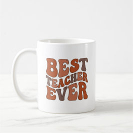 Caneca De Café In My Teacher Era – Retro Wavy Personalized