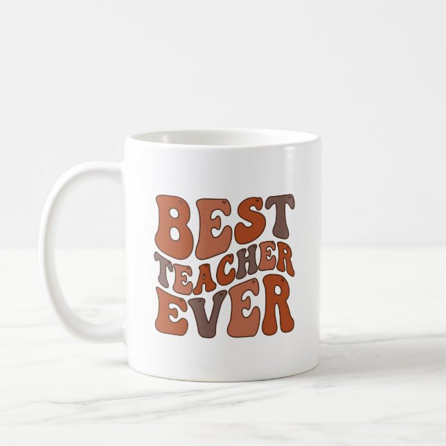 Caneca De Café In My Teacher Era – Retro Wavy Personalized (Esquerda)