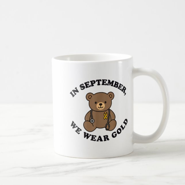 Caneca De Café In September We Wear Gold Pediatric Nurse Childhoo (Direita)
