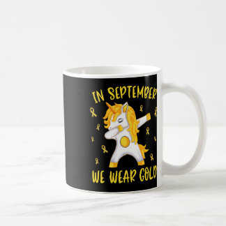 Caneca De Café In September We Wear Gold Unicorn Childhood Cancer