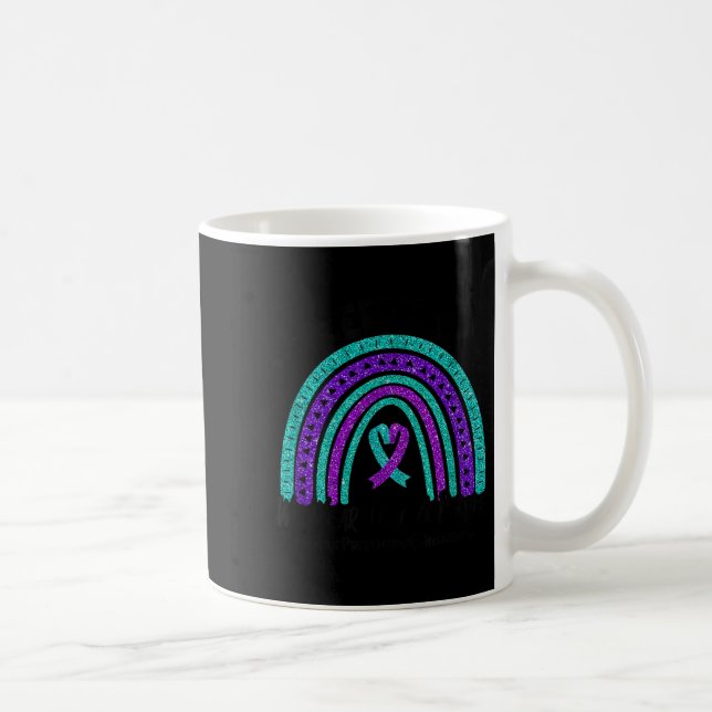Caneca De Café In September We Wear Teal Purple Ribbon Suicide Pr (Direita)