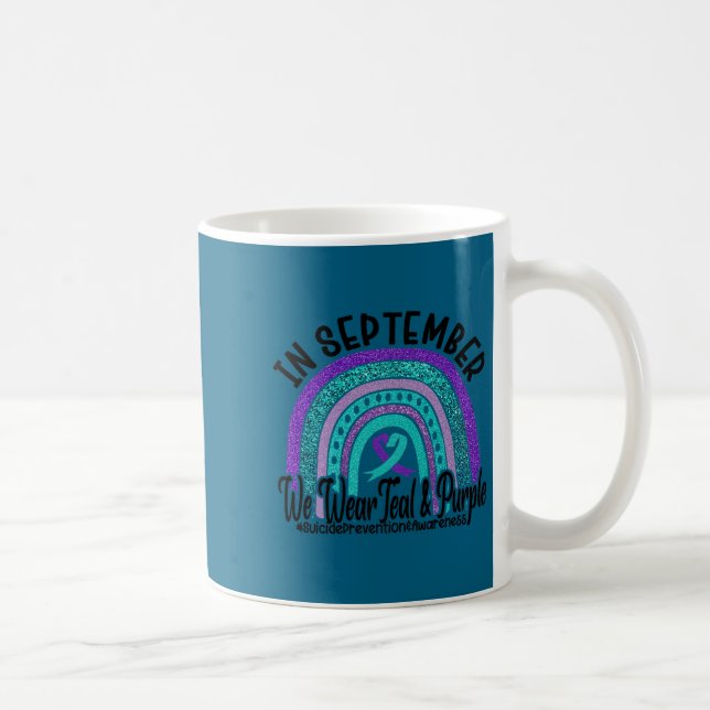 Caneca De Café In September Wear Teal And Purple Rainbow Suicide  (Direita)