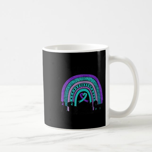 Caneca De Café In September Wear Teal And Purple Rainbow Suicide  (Direita)
