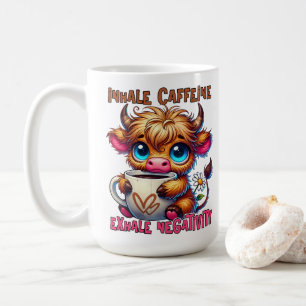 Caneca De Café Inalar Cafeína Exalar Negatividade