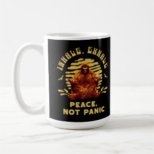 Caneca De Café Inale, Exale Paz, Não Pânico Meditação do Pé Grand