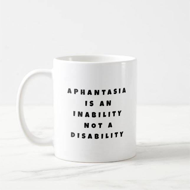 Caneca De Café Incapacidade de Aphantasia Sem Deficiência Fonte P (Esquerda)