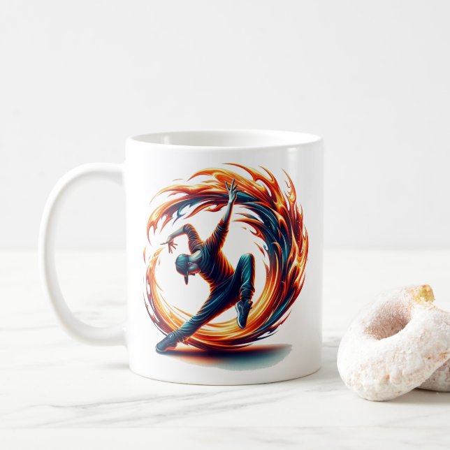 Caneca De Café Incêndio Na Rua Bredance Com Energia Urbana (Com Donut)