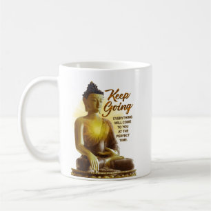 Caneca De Café Incentivo à Estátua de Bronze Buda Continua