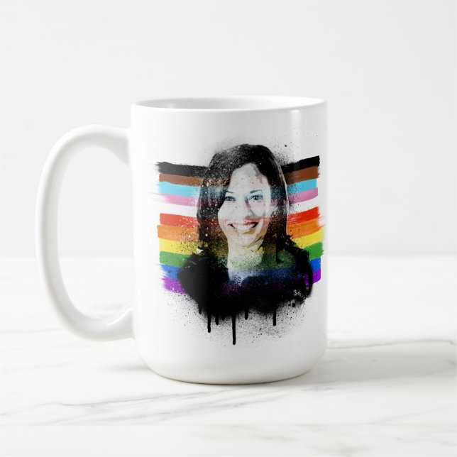 Caneca De Café Inclusive Kamala Harris Grafite do Orgulho (Esquerda)