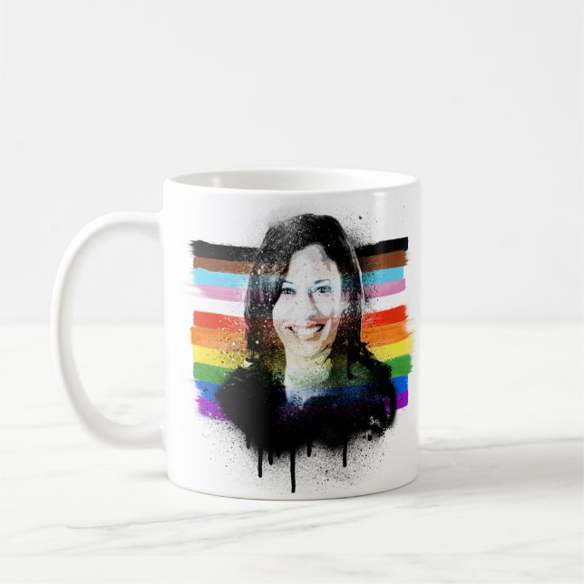 Caneca De Café Inclusive Kamala Harris Grafite do Orgulho (Esquerda)