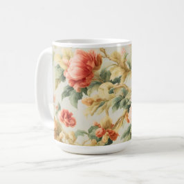 Caneca De Café Incríveis Flores, Folhas. Pintura