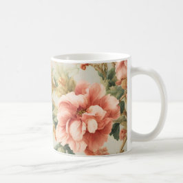 Caneca De Café Incríveis Flores, Folhas. Pintura