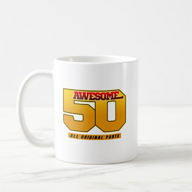 Caneca De Café Incrível aniversário de 50 anos (Esquerda)