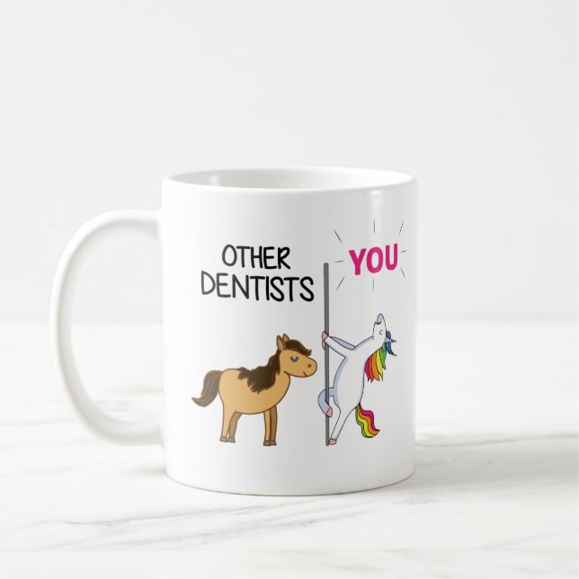 Caneca De Café Incrível Presente De Unicórnio Para O Dentistas (Esquerda)