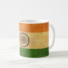 Caneca De Café Indian Flag Vintage Grunge Design Mug