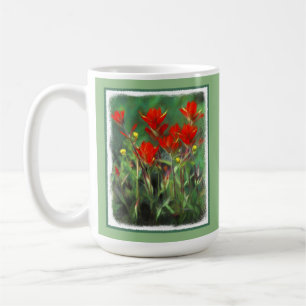 Caneca De Café Indian Paintbrush Painting - Original Flower Art