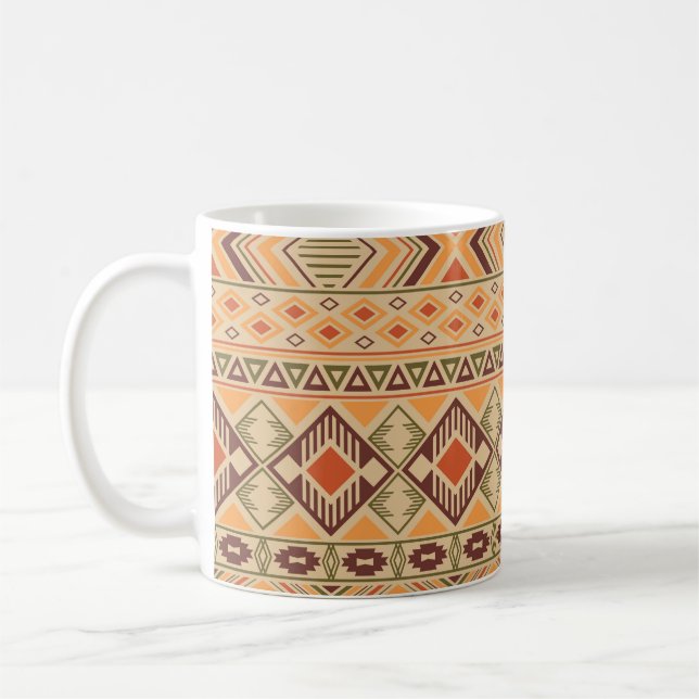 Caneca De Café Índio peruano: Tribal Geométrico Sem Olhos (Esquerda)