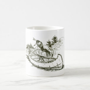 Caneca De Café Índio Vermelho com canoa