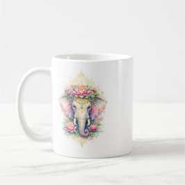 Caneca De Café Indischer Frühling - Elefant mit Blumen