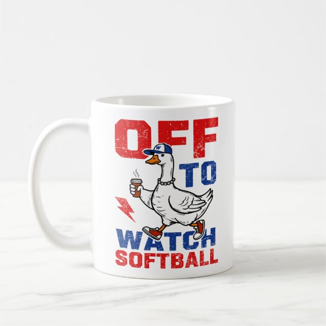 Caneca De Café Indo Assistir Softbol (Esquerda)