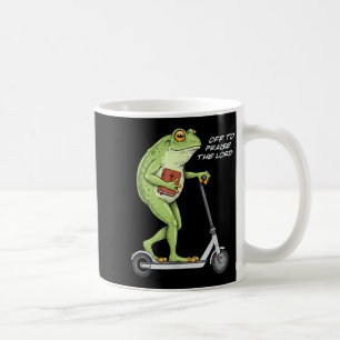 Caneca De Café Indo Para Louvar O Senhor Sapo Engraçado Meme Cris