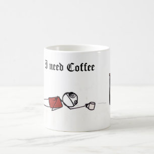 Caneca De Café ineedcoffee, eu preciso o café