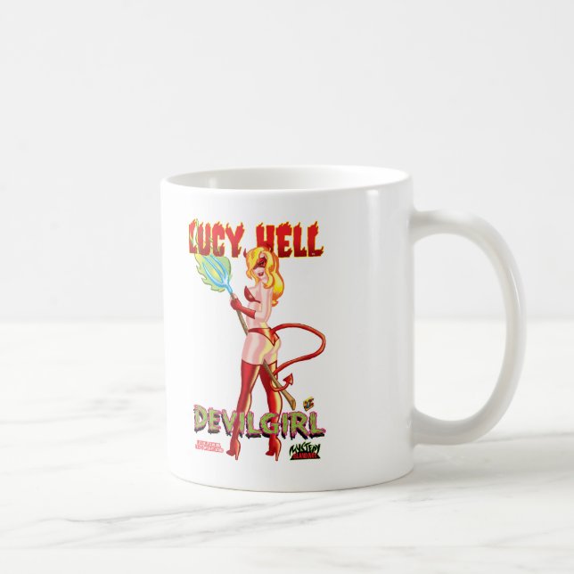 Caneca De Café Inferno de Lucy, Devilgirl para suas bebidas mais (Direita)