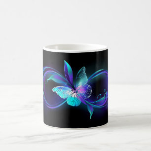Caneca De Café Infinidade brilhante com borboleta mágica