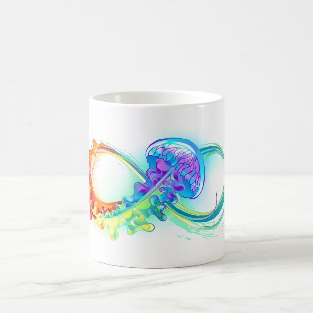 Caneca De Café Infinidade com água-vivas do Arco-Íris (Centro)