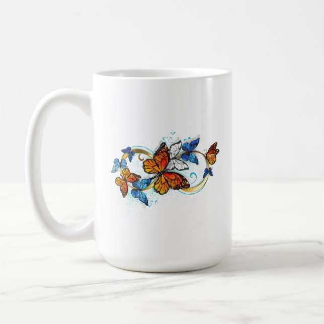 Caneca De Café Infinidade de Borboletas Monarca (Esquerda)