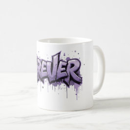 Caneca De Café Infinidade de Lavanda de grafite "FOREVER"
