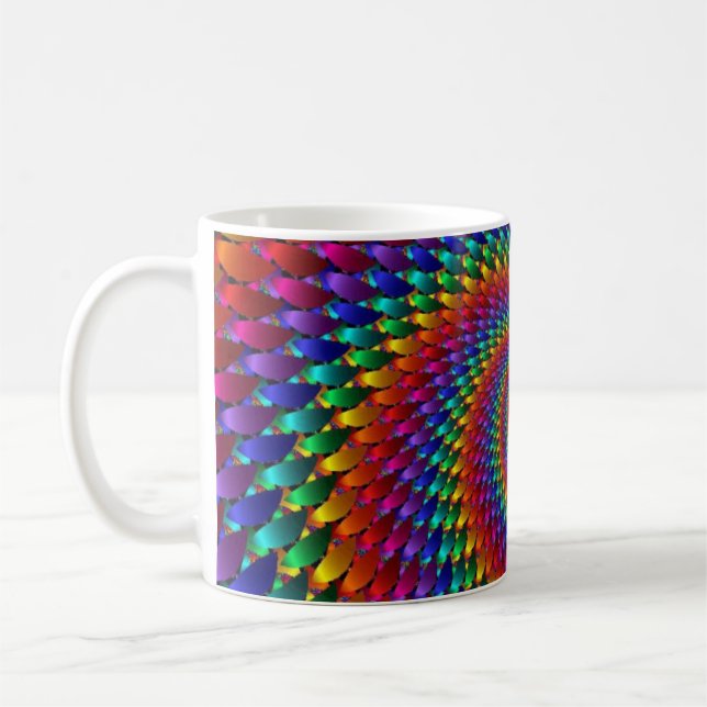Caneca De Café Infinidade do Fractal da espiral do arco-íris do (Esquerda)