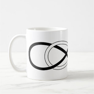 Caneca De Café Infinidade dobro do símbolo - preto & branco