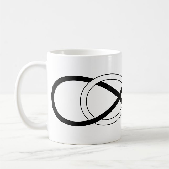 Caneca De Café Infinidade dobro do símbolo - preto & branco (Esquerda)