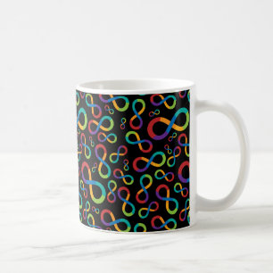 Caneca De Café Infinidade Neurodiversity do arco-íris do autismo