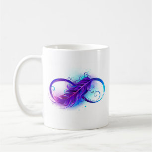 Caneca De Café Infinito com Pena Roxa