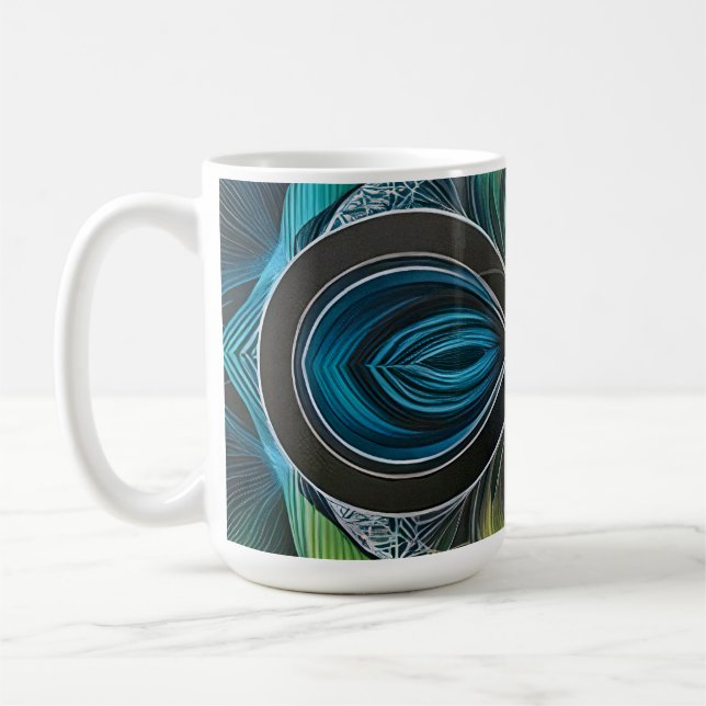 Caneca De Café Infinity Mandala African Tribal Mask Abstrato (Esquerda)