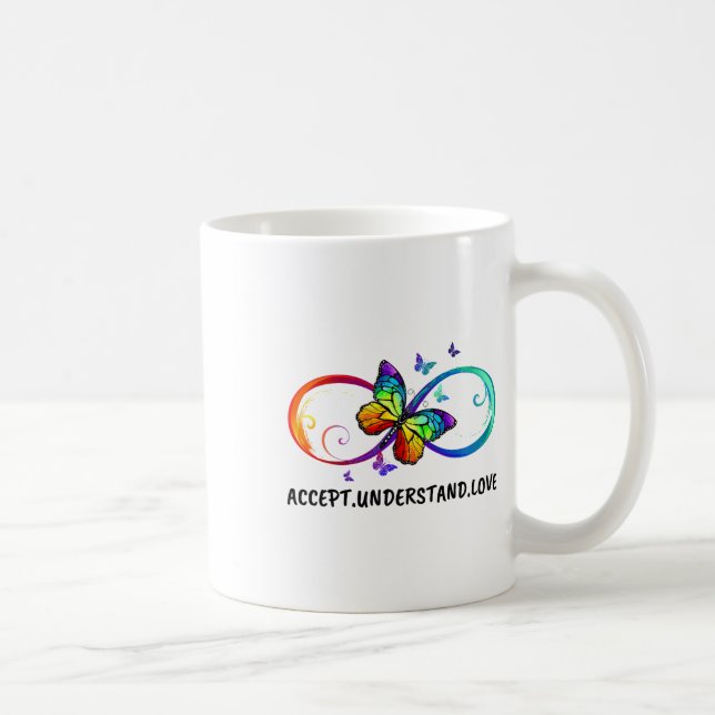 Caneca De Café Infinity Sign Accept Compreender Neurodiversificaç (Direita)