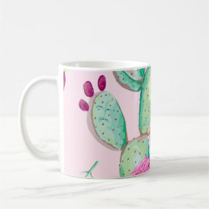 Caneca De Café Inflamingo rosa, aves exóticas, flores suaves, ros